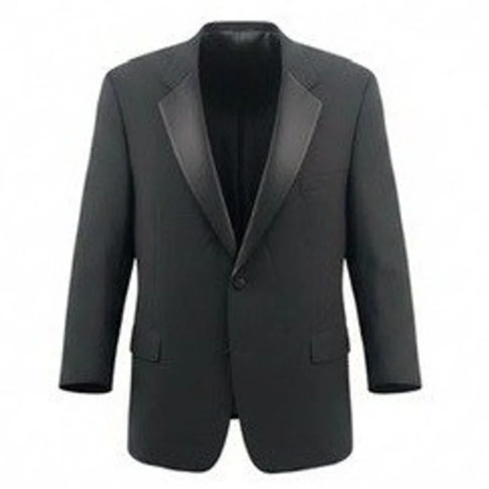 Versini Mens‎ Tuxedo 52L Jacket Black Wool 2 Piece Blazer Pants 53 x 24 Short